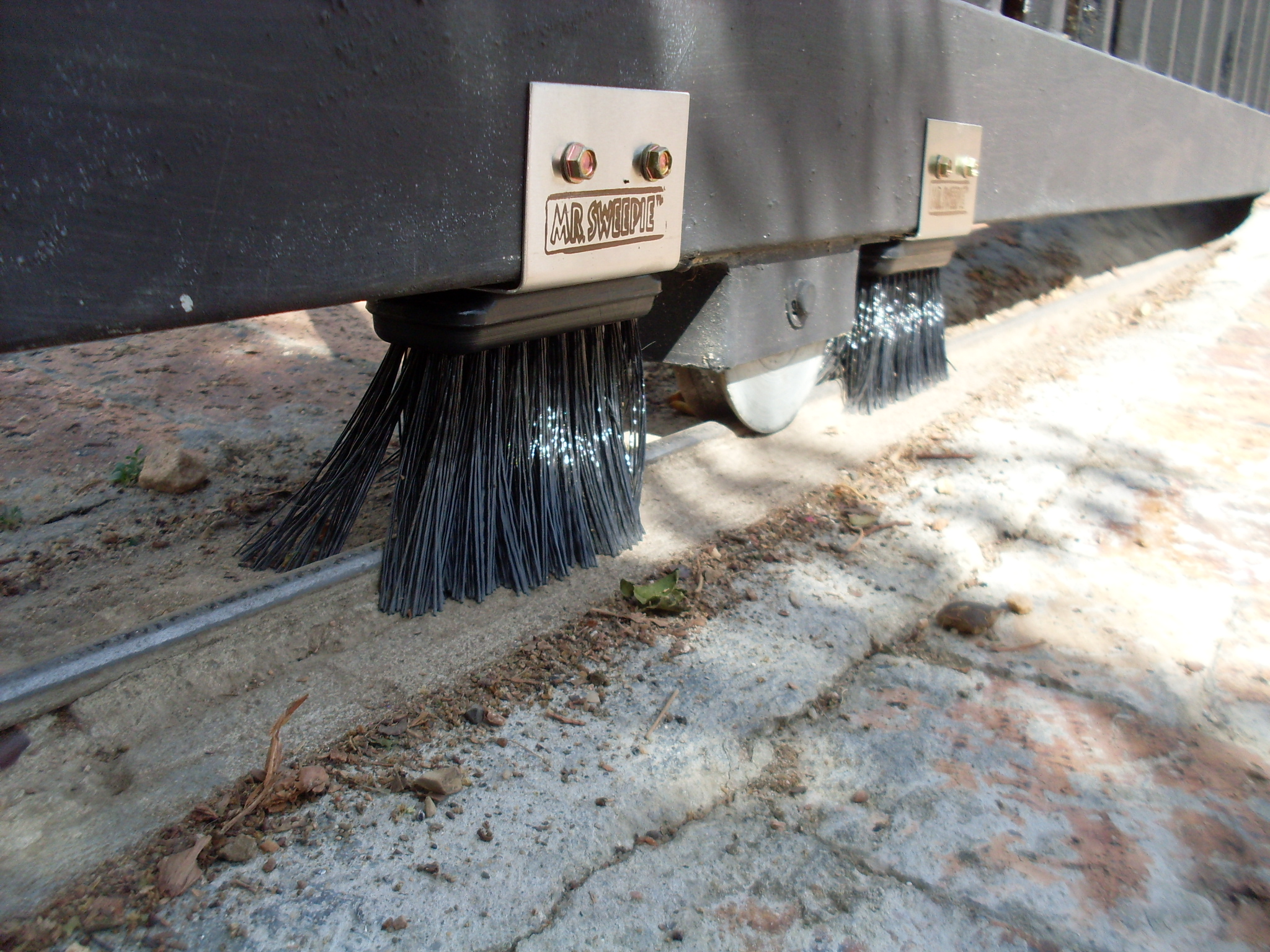 Mr. Sweepie® sliding gate track brush kit - sold in pairs, easy DIY install, extends gate motor life.